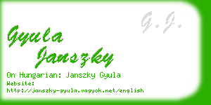 gyula janszky business card